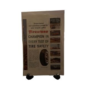 Vintage 1960 Firestone Champion In Every Test Of Tire Safety Ad Advertisment